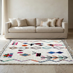 Tapis berbère Azilal - Dessins multicolores