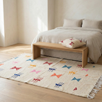 Tapis fin berbère Kilim - Symboles berbères multicolores