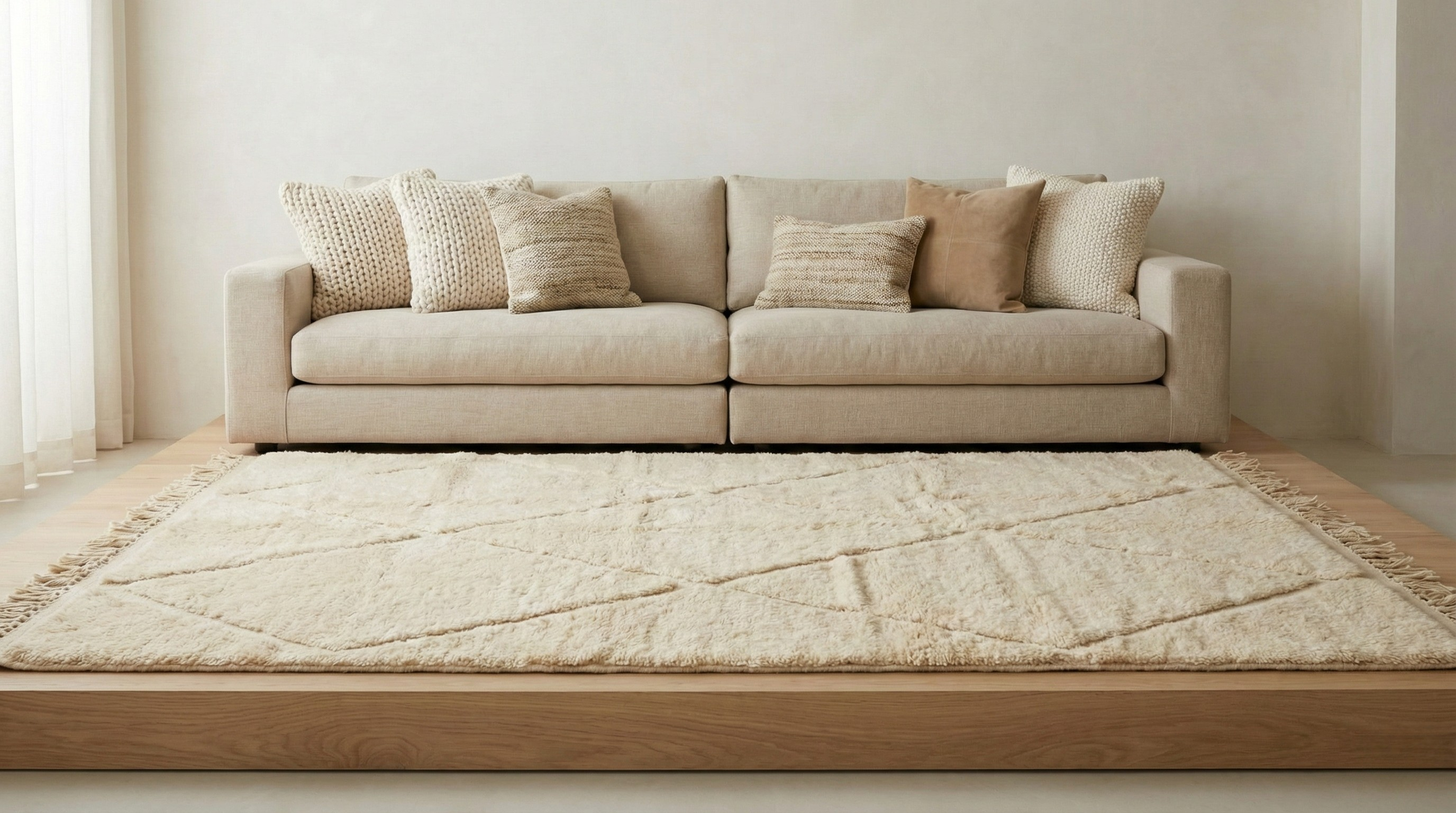 Tapis Béni Ouarain 235 x 150cm - Écru