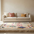 Tapis berbère Azilal - Symboles berbères multicolores