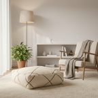 Pouf Kilim - Géométrique grège