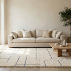 Tapis Béni Ouarain - Géométrique bleu majorelle