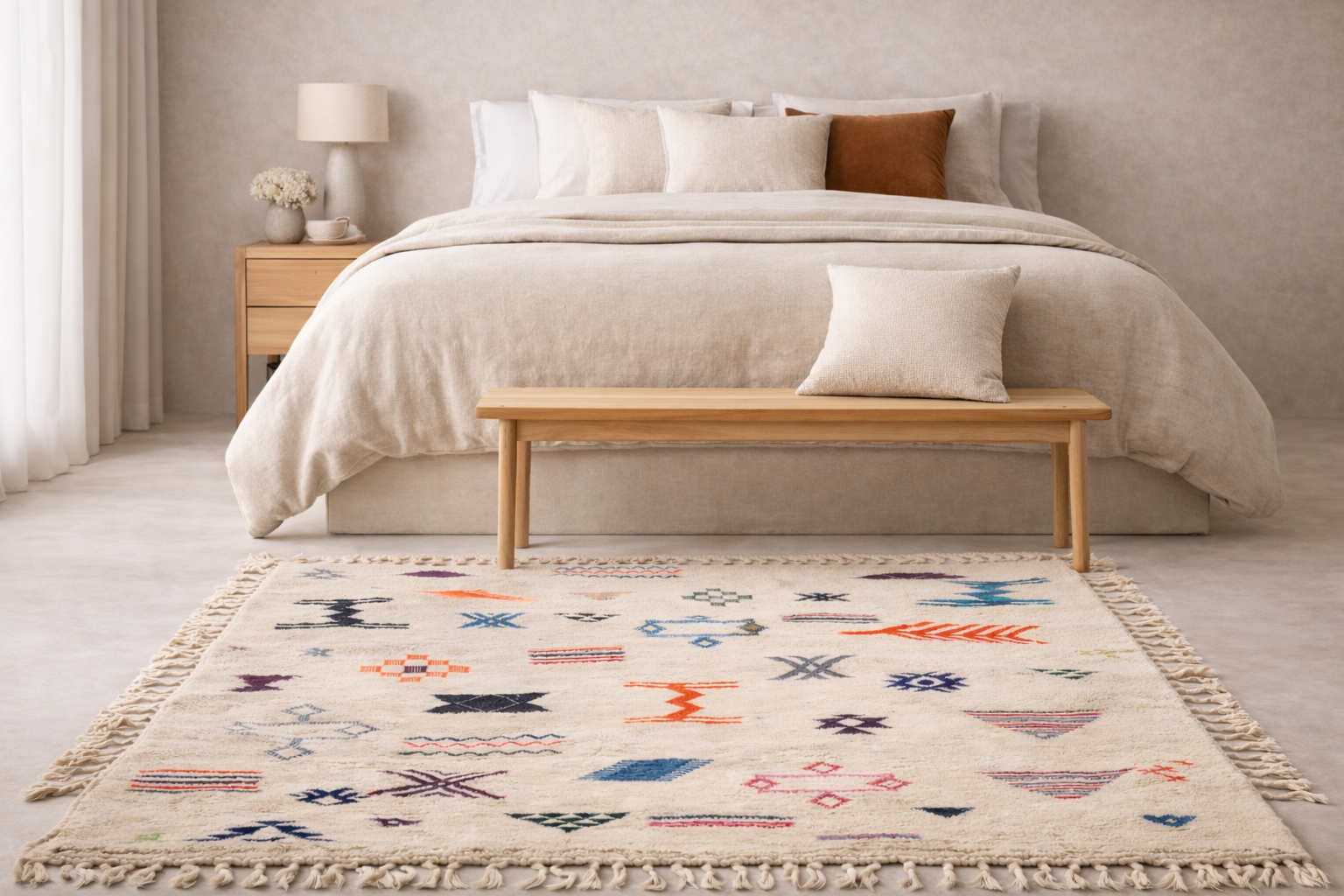 Tapis Kilim  - Symboles berbères multicolores