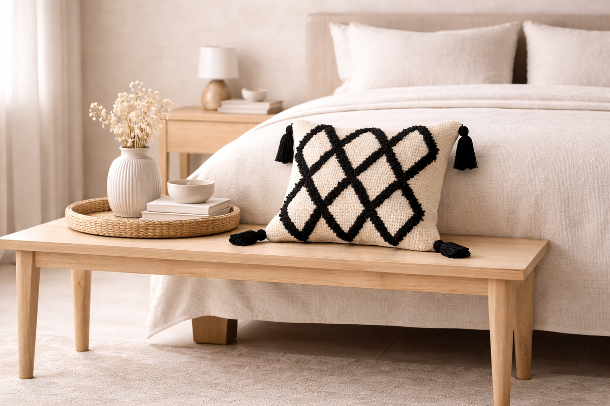 Coussin Berbère Fait Main – Motif Losanges