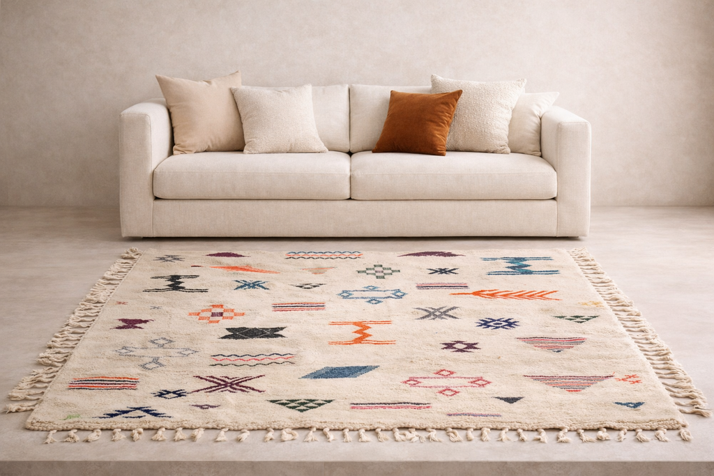 Tapis Kilim  - Symboles berbères multicolores