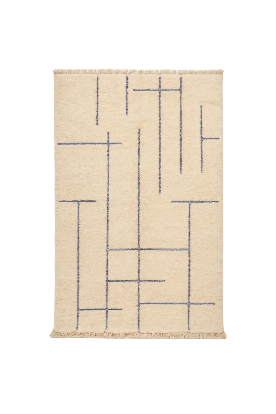 Tapis Béni Ouarain - Géométrique bleu majorelle