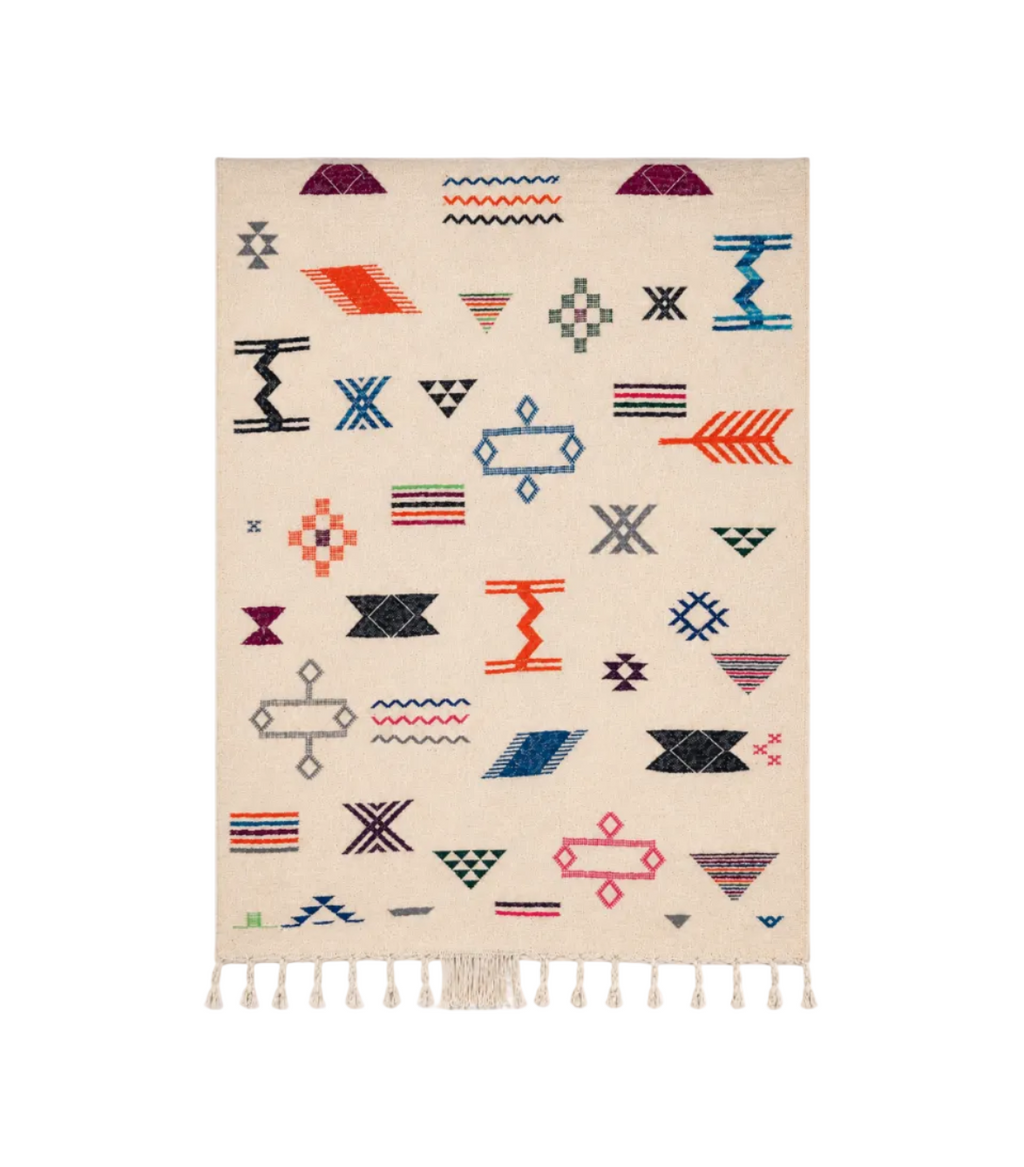 Tapis Kilim  - Symboles berbères multicolores