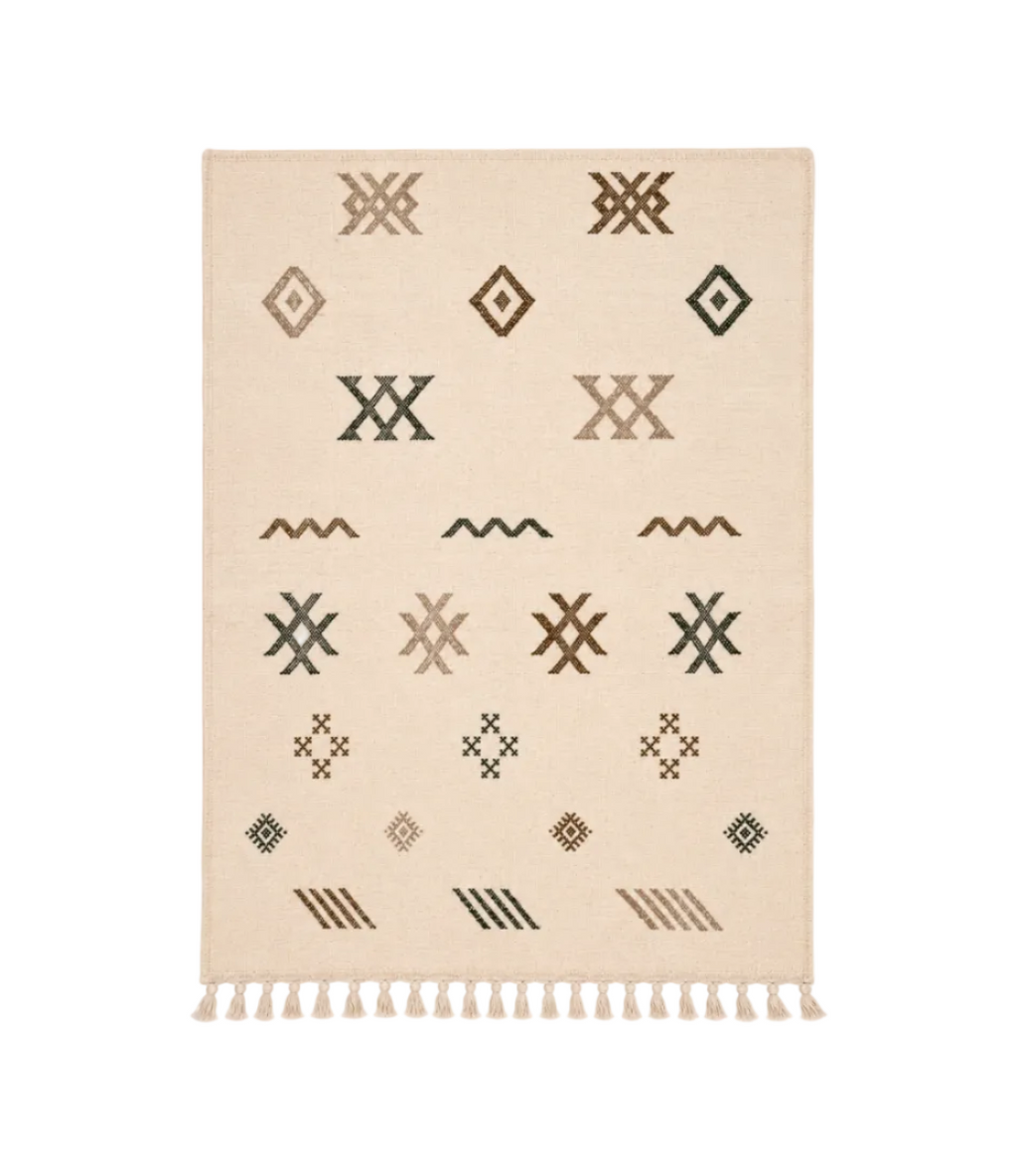 Tapis Kilim - Symboles berbères tons naturels