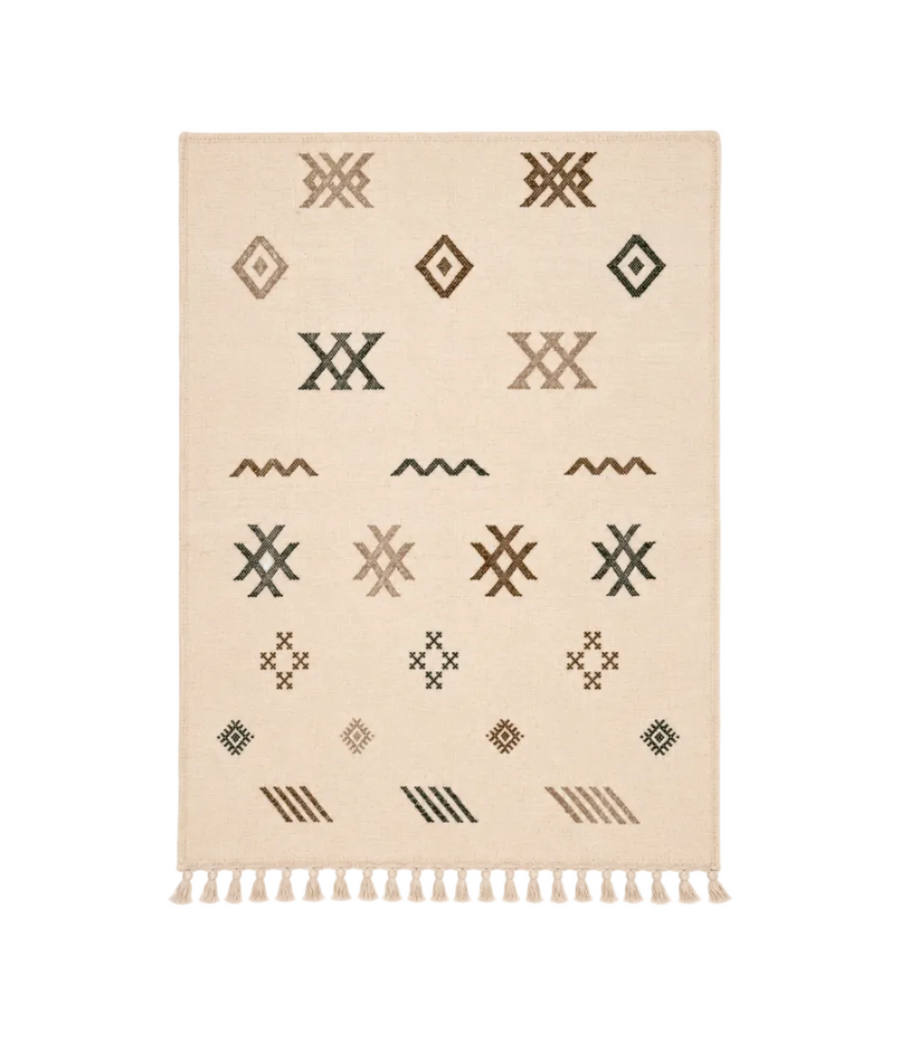 Tapis Kilim - Symboles berbères tons naturels