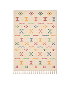 Tapis fin berbère Kilim - Symboles berbères multicolores
