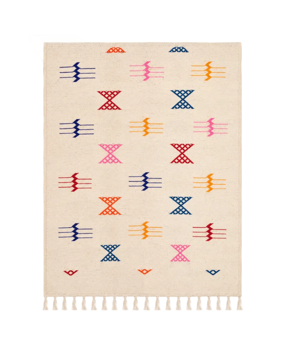 Tapis fin berbère Kilim - Symboles berbères multicolores