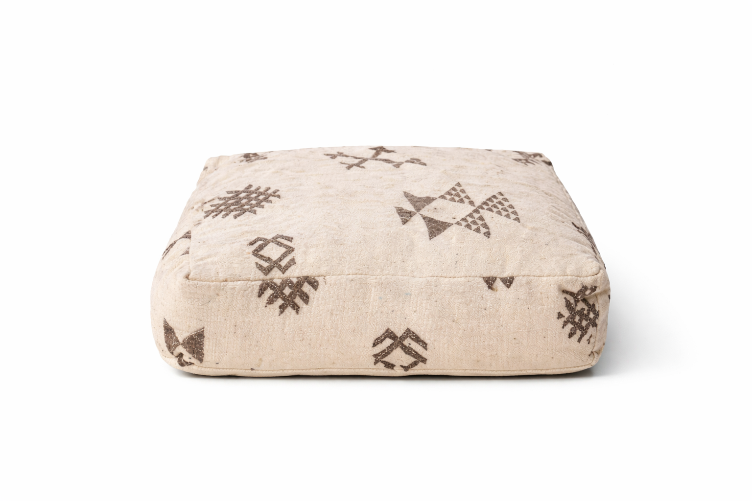 Pouf Kilim - Symboles berbères grège