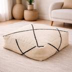 Pouf Kilim - Géométrique noir