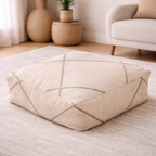 Pouf berbère Kilim - Géométrique beige