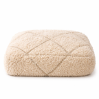 Pouf berbère Béni Ouarain blanc - Géométrique