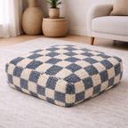 Pouf Béni Ouarain - Damier gris