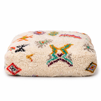 Pouf Azilal - Symboles berbères multicolores