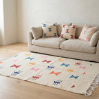 Tapis fin berbère Kilim - Symboles berbères multicolores