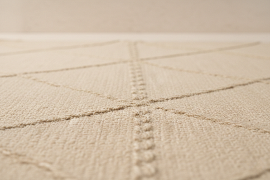 Tapis Zanafi 262 x 150cm - Beige motifs géométriques