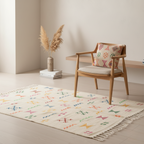 Tapis fin berbère Kilim - Symboles berbères multicolores