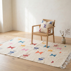 Tapis fin berbère Kilim - Symboles berbères multicolores