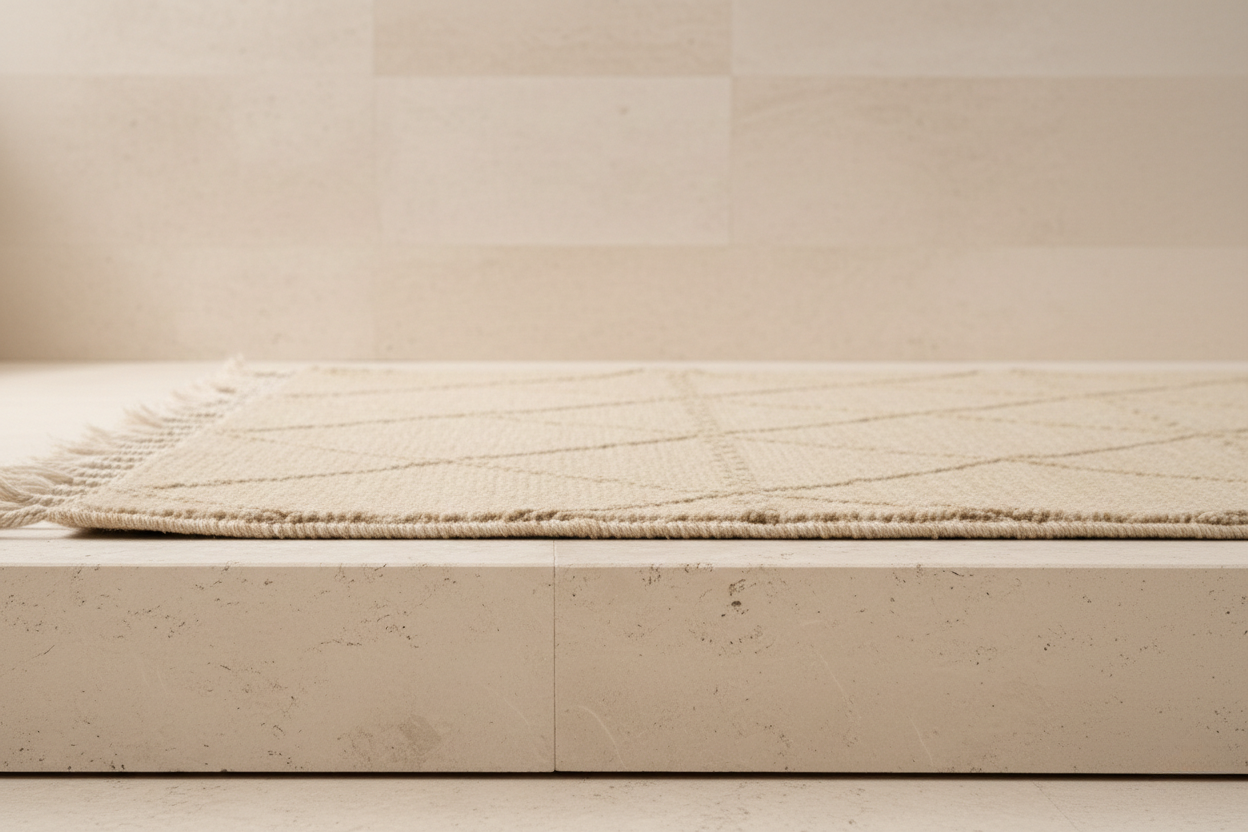 Tapis Zanafi 262 x 150cm - Beige motifs géométriques