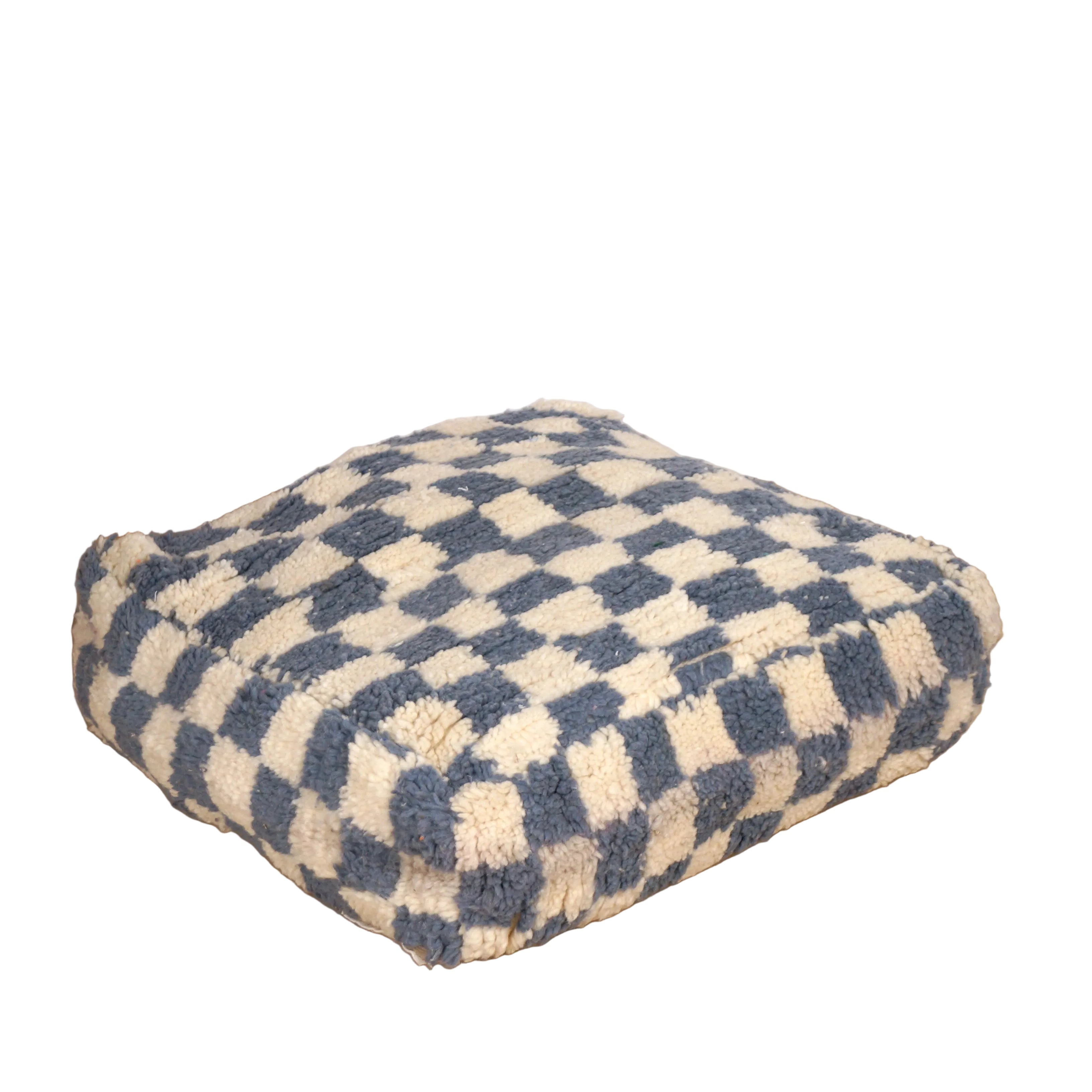 Pouf Béni Ouarain - Damier gris