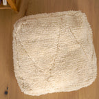 Pouf berbère Béni Ouarain blanc - Géométrique
