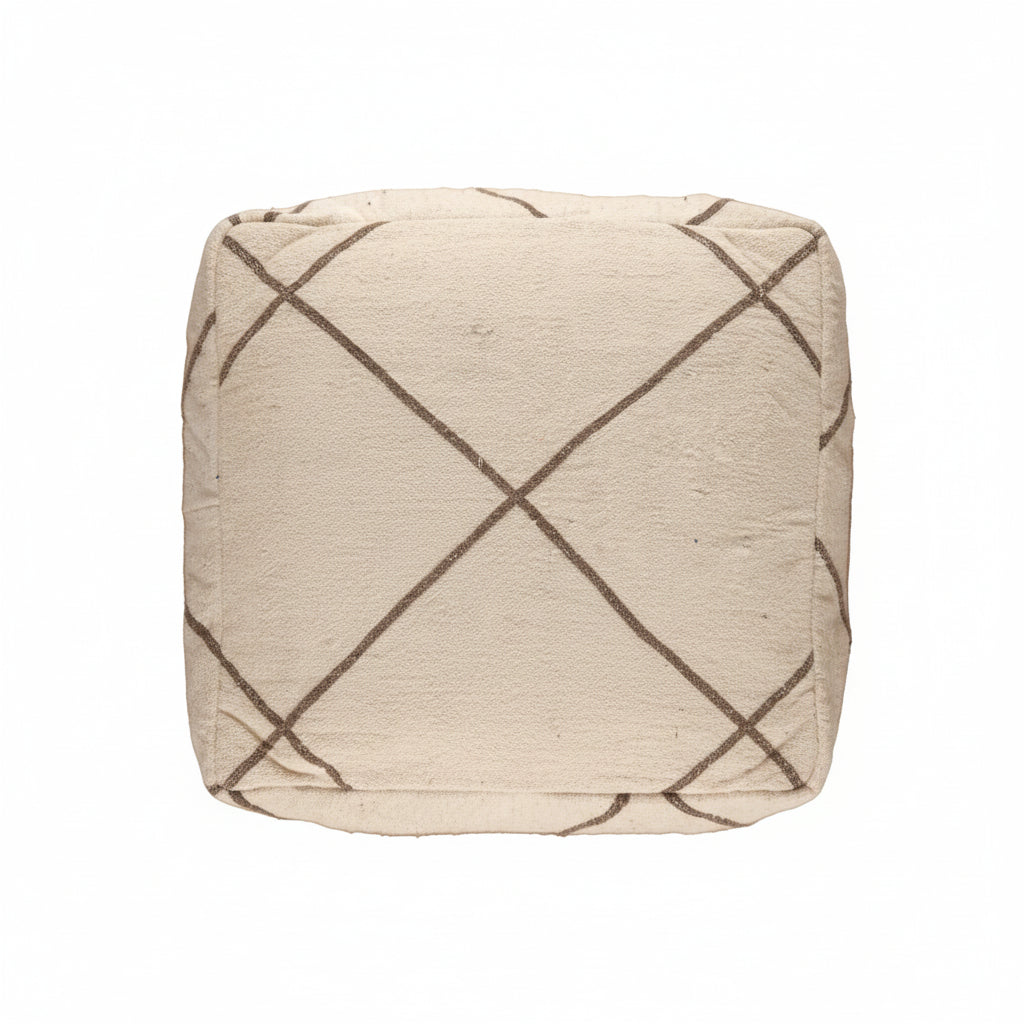 Pouf Kilim - Géométrique grège