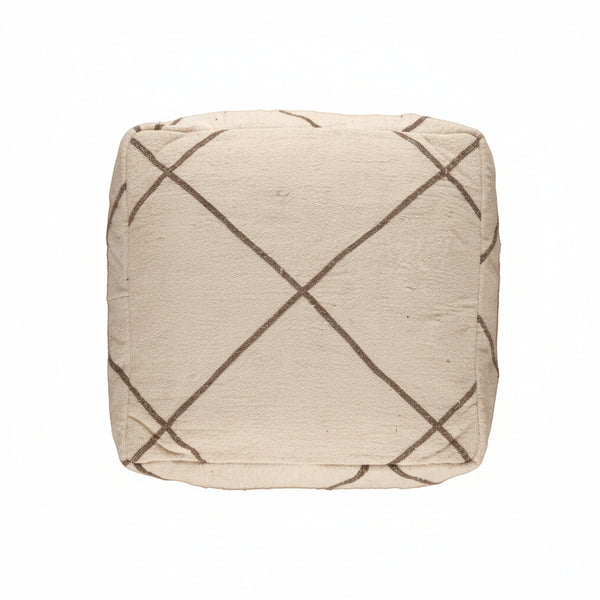 Pouf Kilim - Géométrique grège