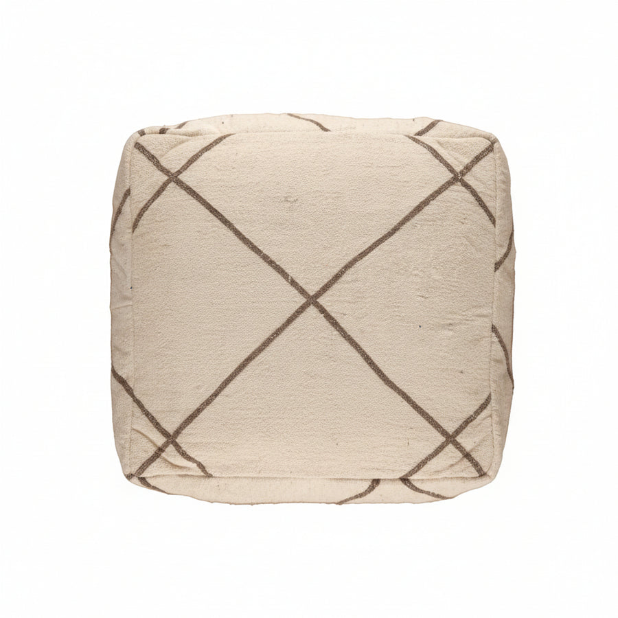 Pouf Kilim - Géométrique grège