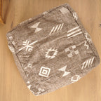 Pouf Kilim - Symboles berbères écru