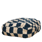 Pouf Béni Ouarain - Damier bleu