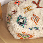 Pouf Azilal - Symboles berbères multicolores