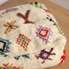 Pouf Azilal - Symboles berbères multicolores