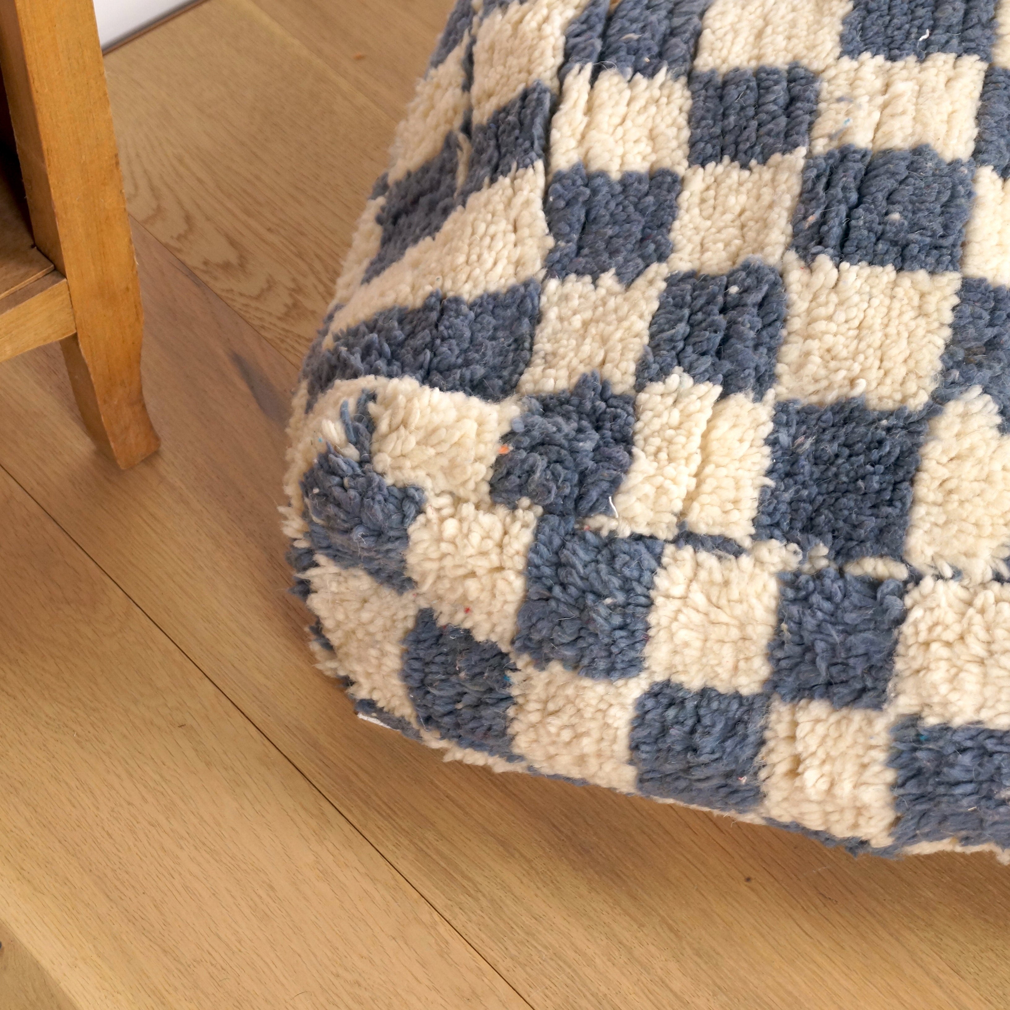 Pouf Béni Ouarain - Damier gris
