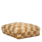 Pouf Béni Ouarain - Damier moutarde