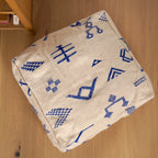 Pouf Kilim - Symboles berbères bleu