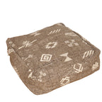 Pouf Kilim - Symboles berbères écru