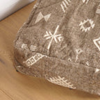 Pouf Kilim - Symboles berbères écru