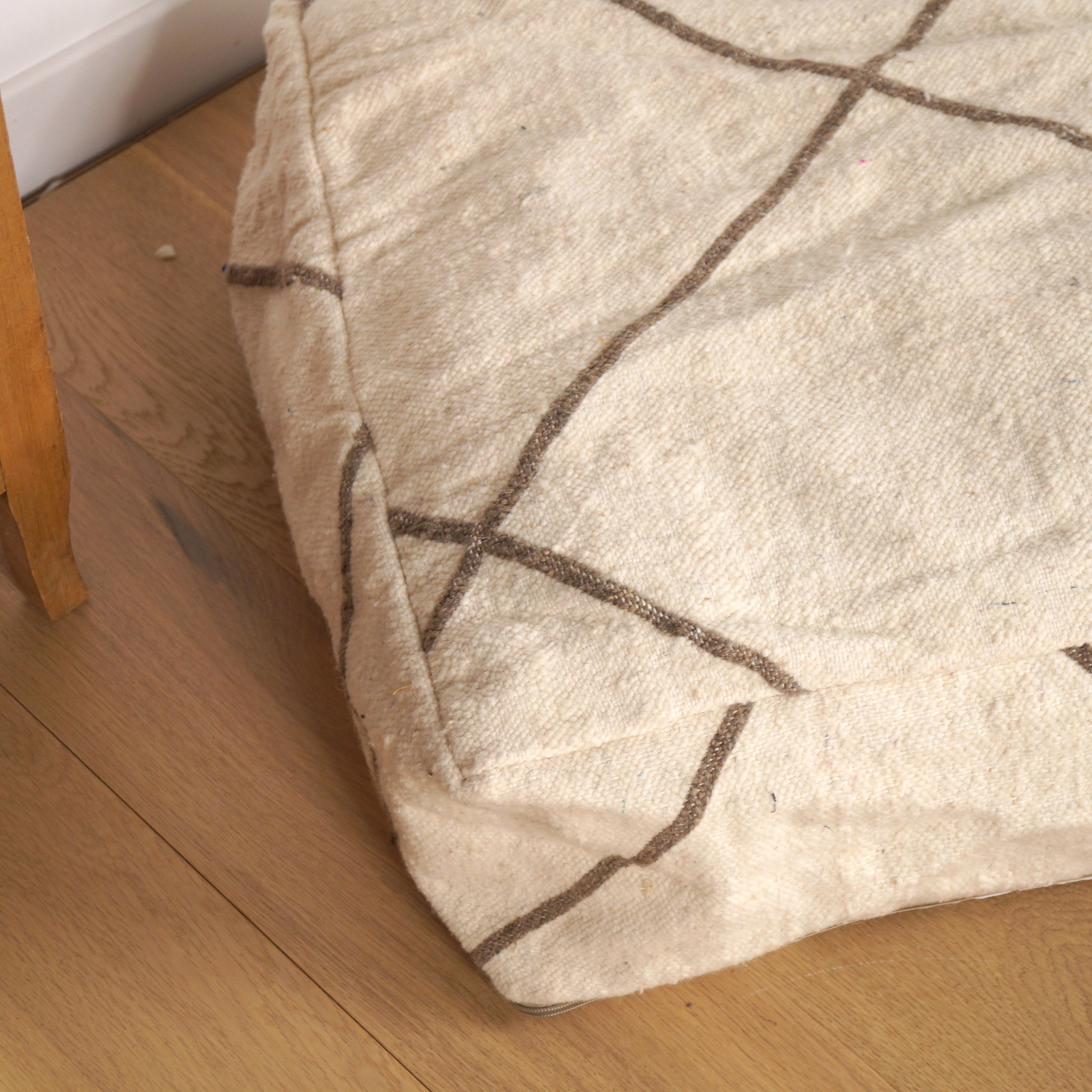 Pouf Kilim - Géométrique grège