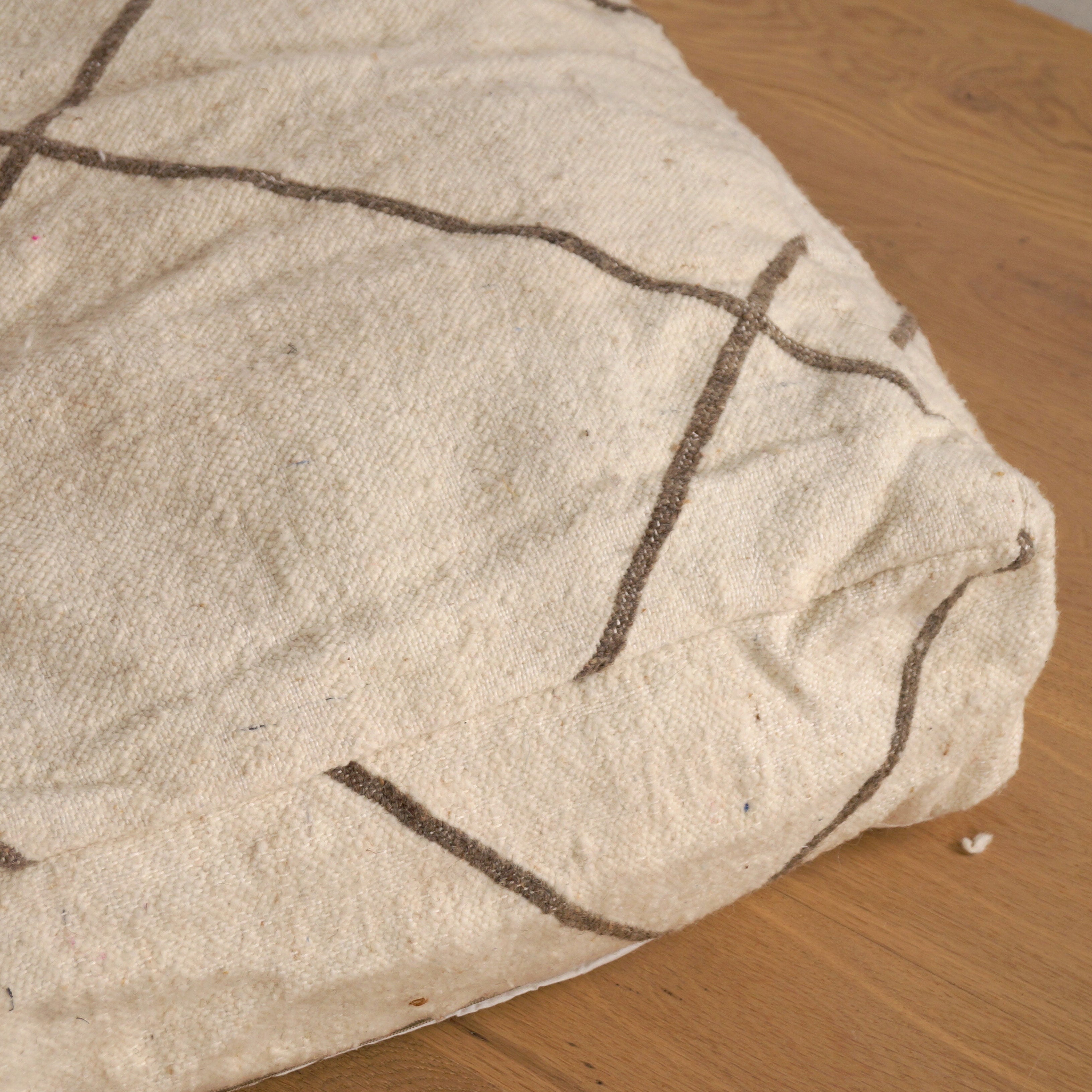 Pouf Kilim - Géométrique grège