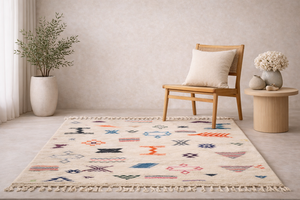 Tapis Kilim  - Symboles berbères multicolores