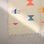 Tapis fin berbère Kilim - Symboles berbères multicolores