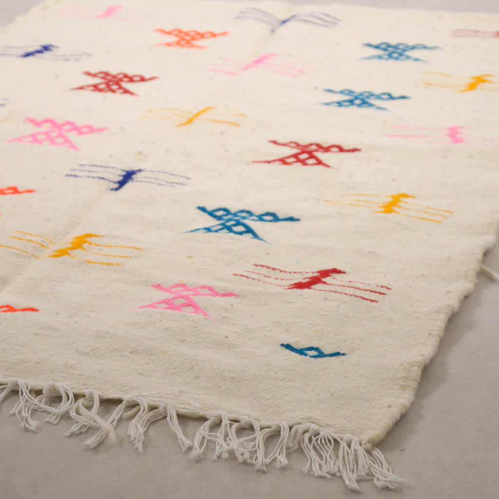 Tapis fin berbère Kilim - Symboles berbères multicolores