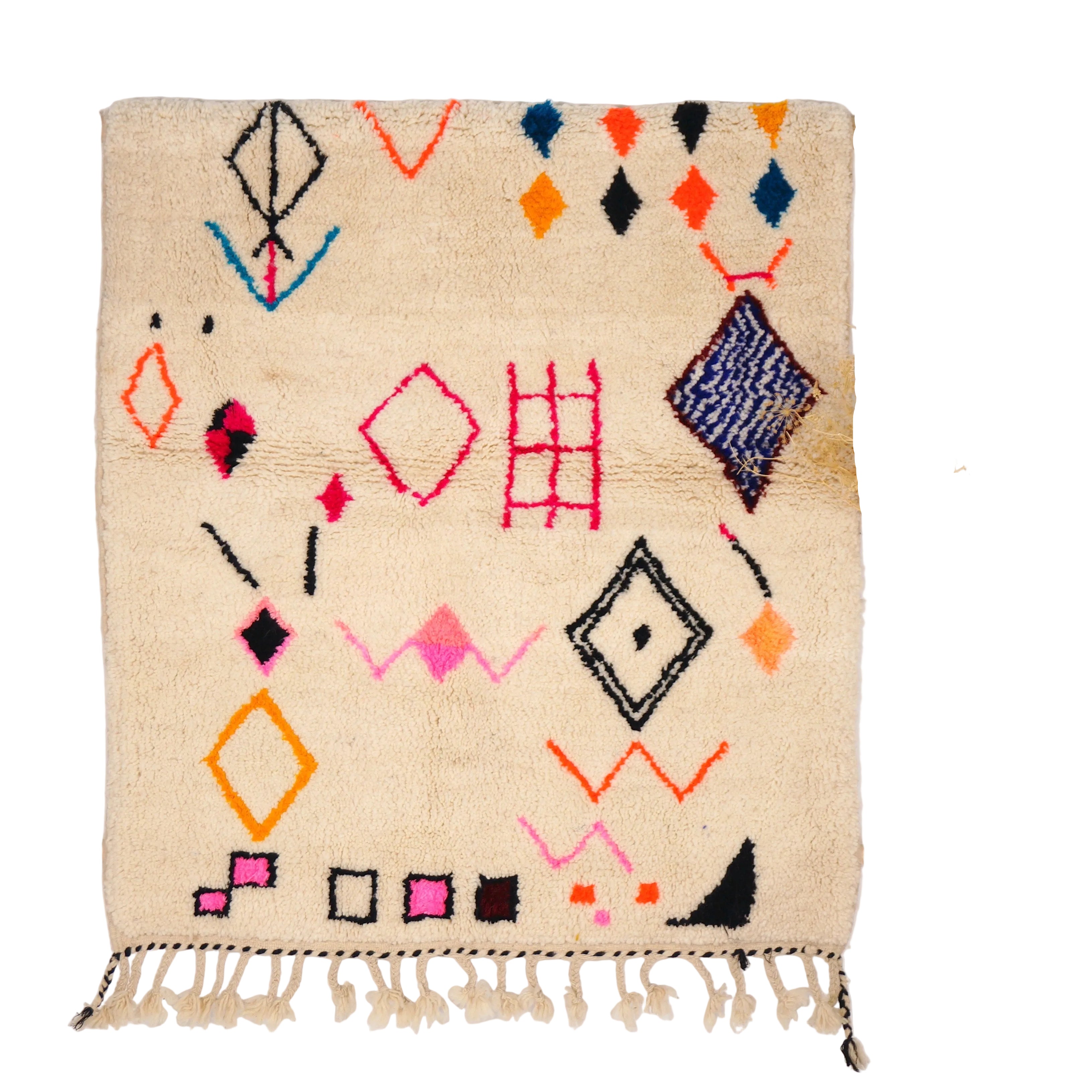 Tapis berbère Azilal 180 x 112cm - Symboles berbères multicolores