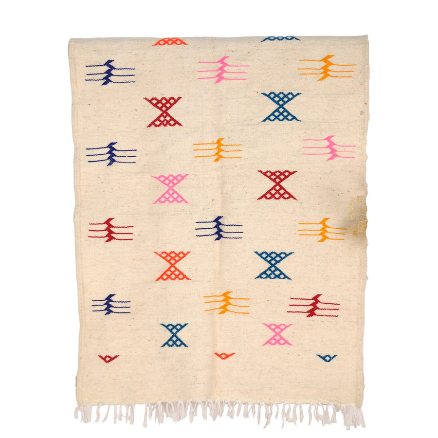 Tapis fin berbère Kilim - Symboles berbères multicolores