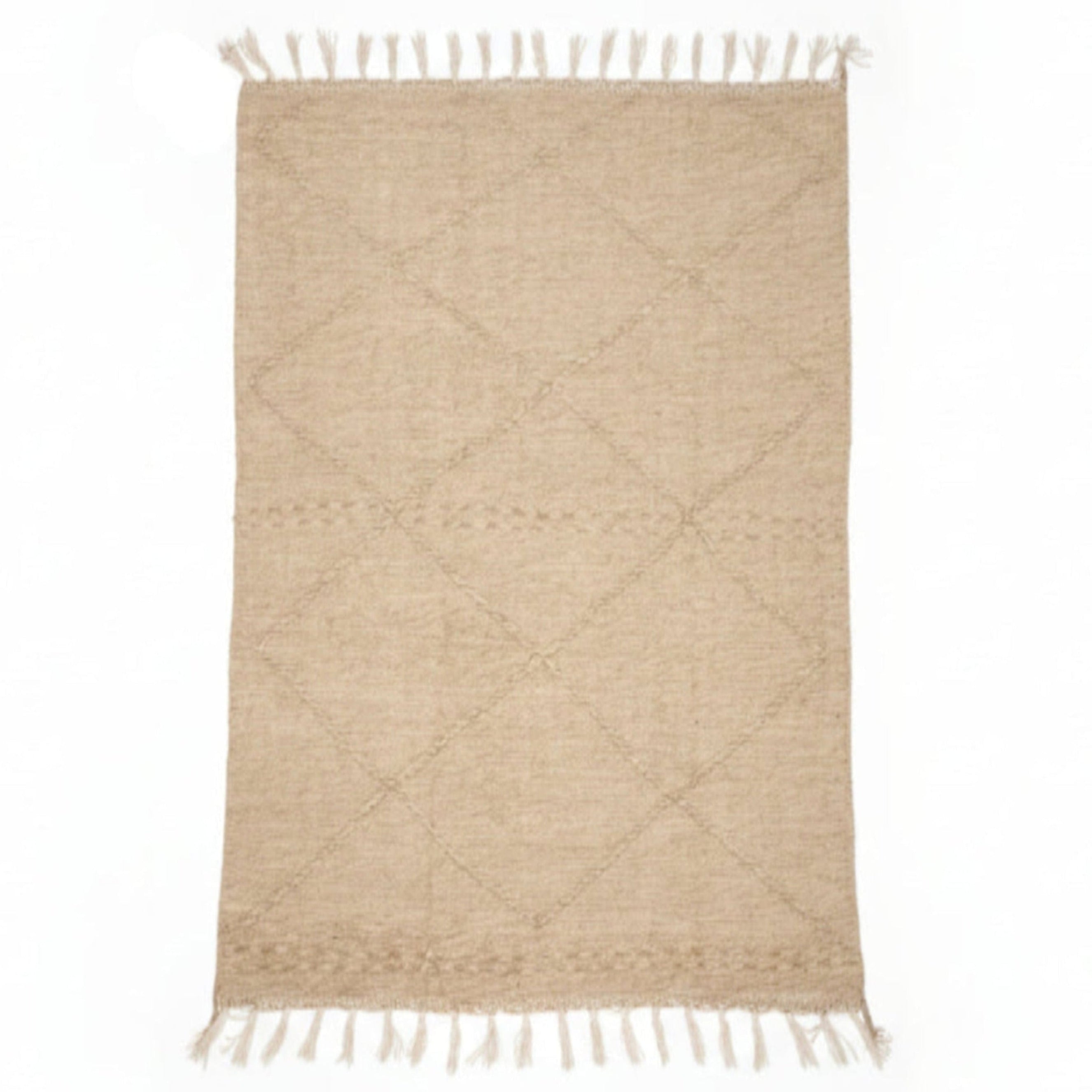 Tapis Zanafi 262 x 150cm - Beige motifs géométriques