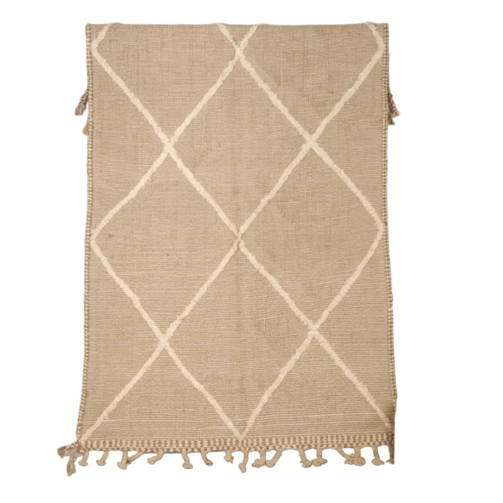 Tapis Zanafi 235 x 140cm -  Beige Motifs Losanges