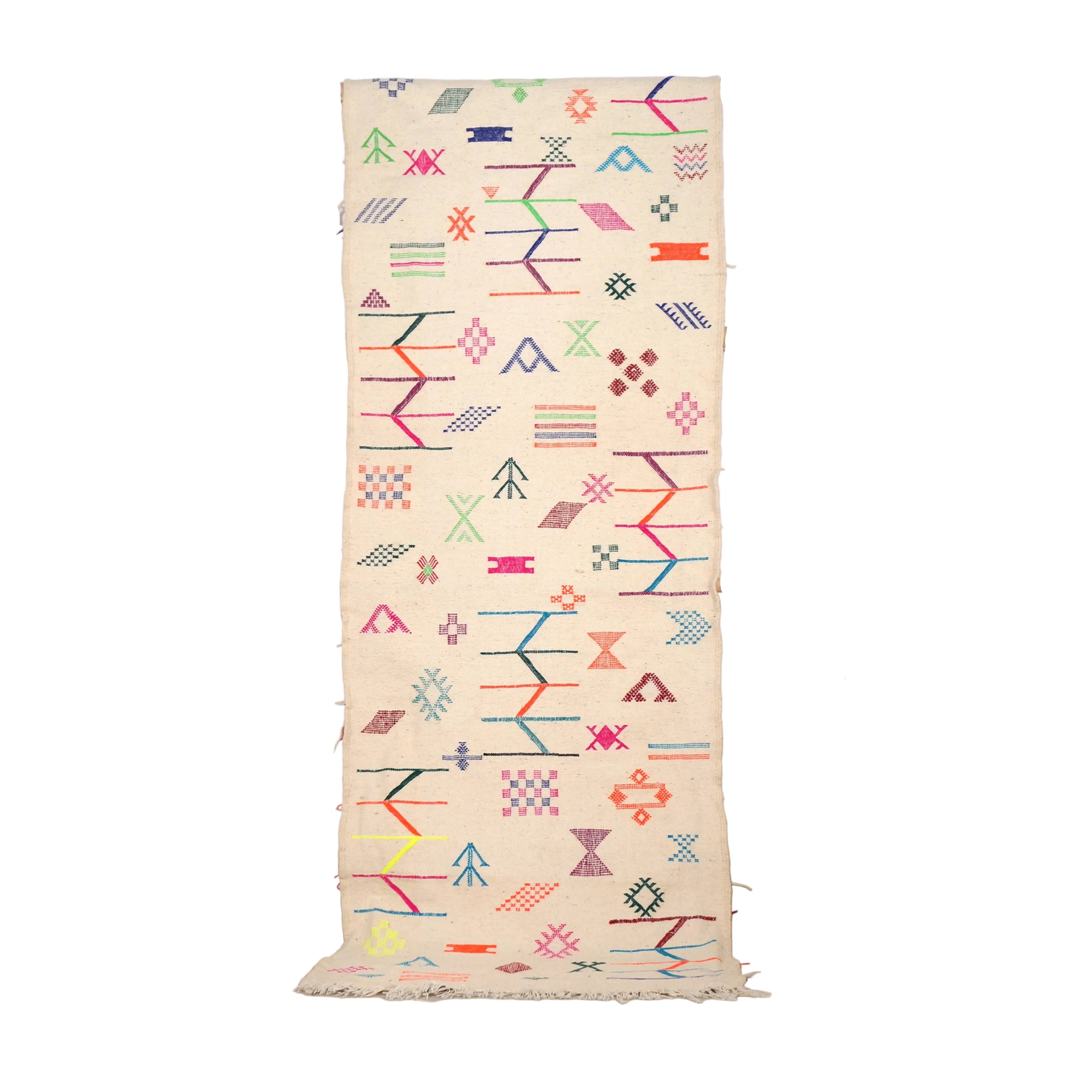 Tapis de couloir Kilim 272 x 80cm - Symboles berbères multicolores